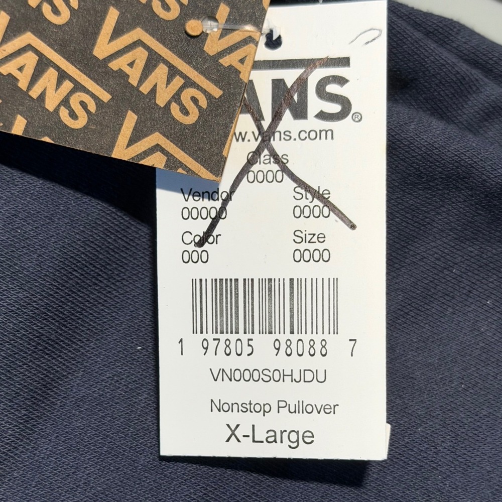 Vans Off The Wall Nonstop Pullover Hoodie Navy Blue Men's Size XL NEW - Picture 6 of 9